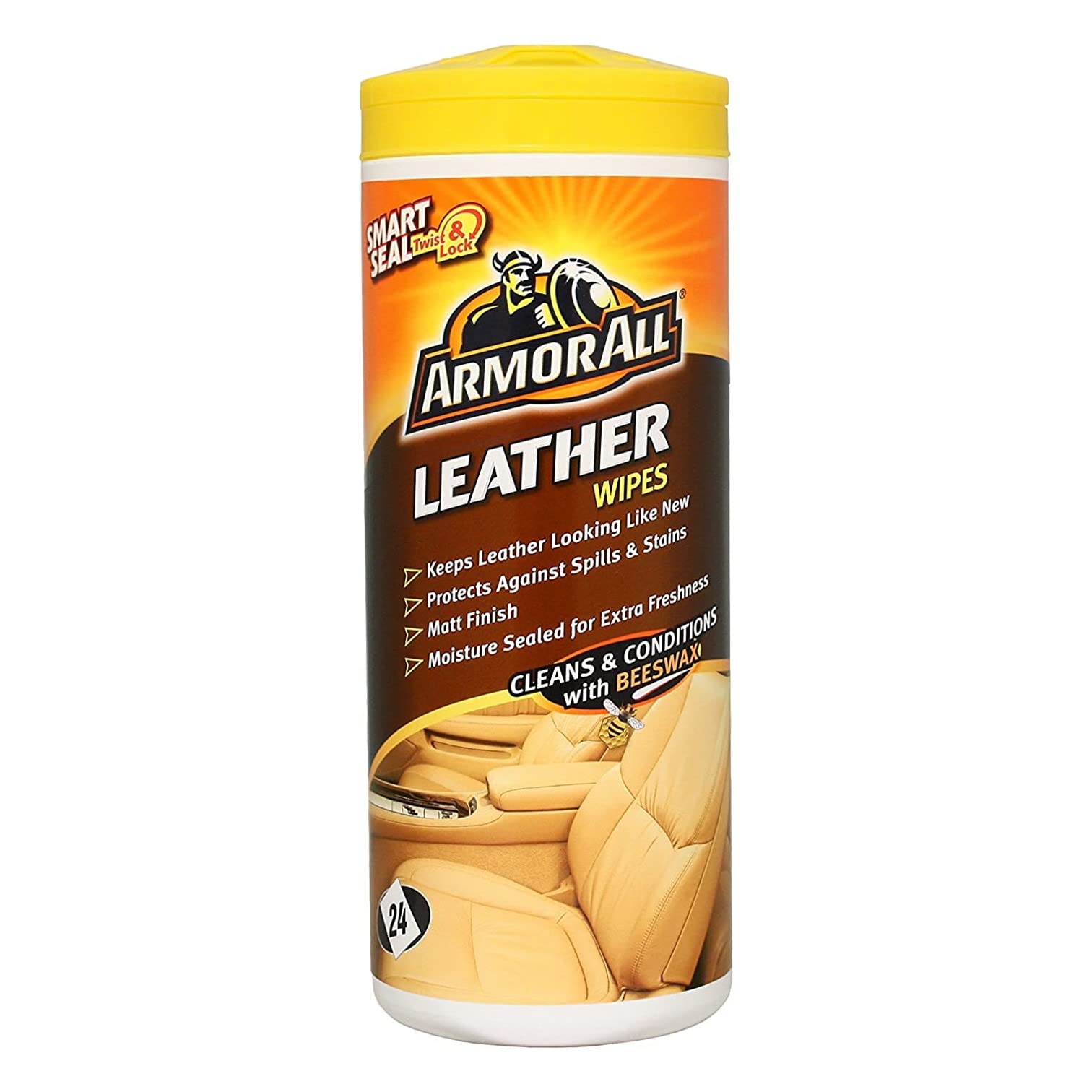 ArmorAll Leather Beeswax Wipes 24ct Tub GAA39024ENE