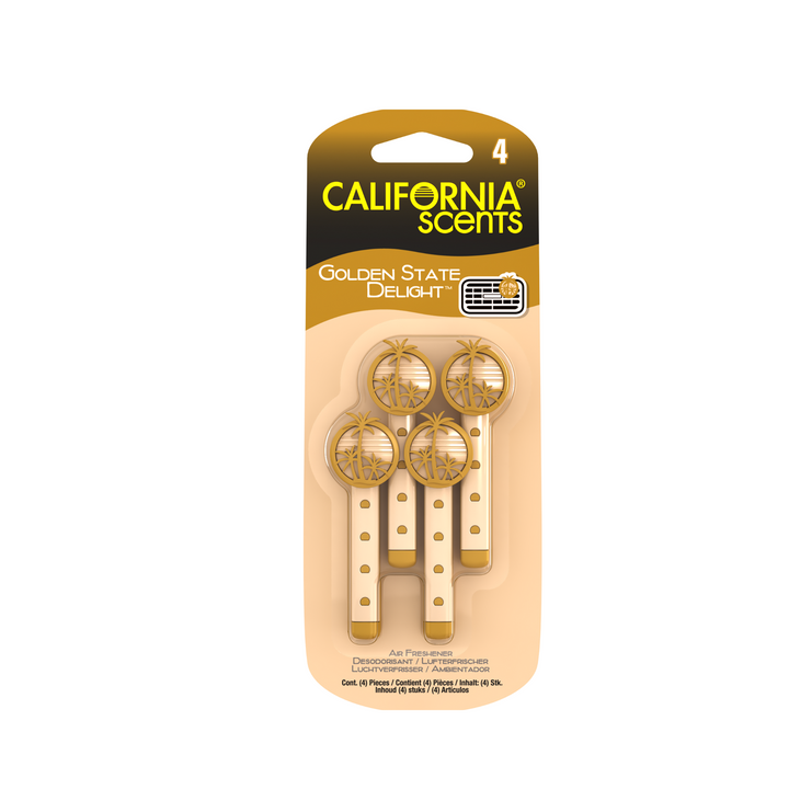 California Scents Vent Stick 4pk Air Fresheners | Golden State Delight