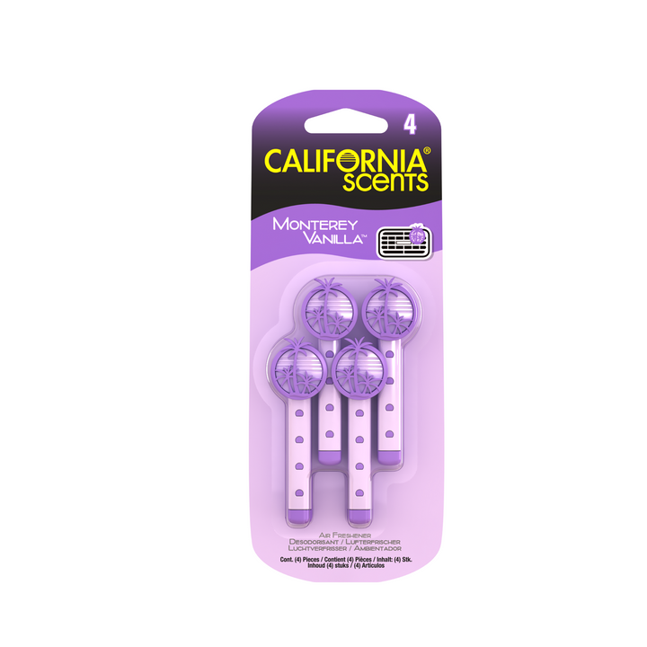 California Scents Vent Stick 4pk Air Fresheners | Monterey Vanilla