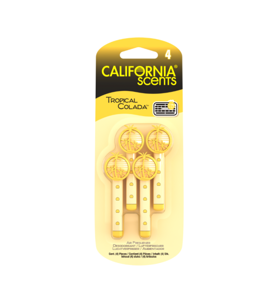 California Scents Vent Stick 4pk Air Fresheners | Tropical Colada