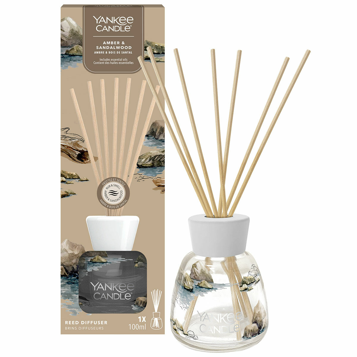 Yankee Candle Signature Reed Diffuser | Amber & Sandalwood | 100ml