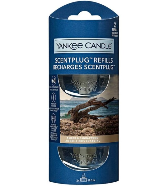 Yankee Candle Electric Scent Plug Fragrance Refill - Amber and Sandlewood 2 X 18.5ml