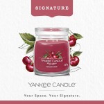 Yankee Candle Signature Scented Candle | Black Cherry Medium Jar Candle with Double Wicks