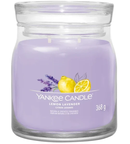 Yankee Candle Signature Scented Candle | Lemon Lavender Medium Jar Candle with Double Wicks