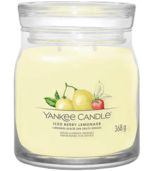 Yankee Candle Signature Scented Candle | Iced Berry Lemonade Medium Jar Candle with Double Wicks