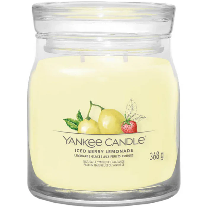 Yankee Candle Signature Scented Candle | Iced Berry Lemonade Medium Jar Candle with Double Wicks