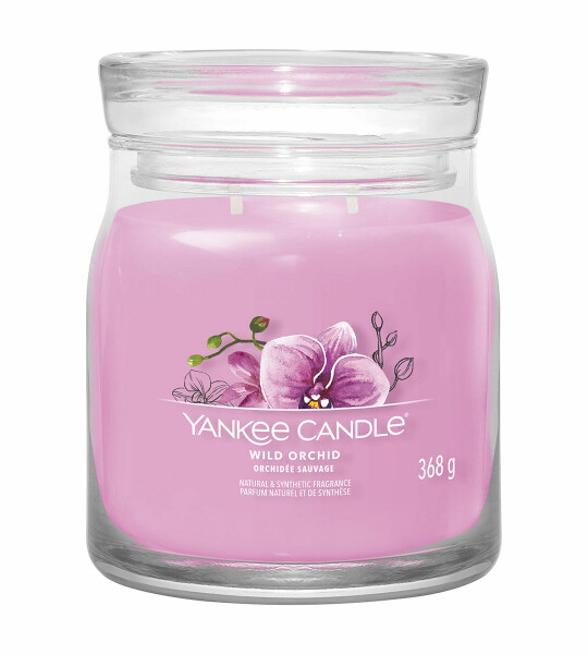 Yankee Candle Signature Scented Candle | Wild Orchid Medium Jar Candle with Double Wicks