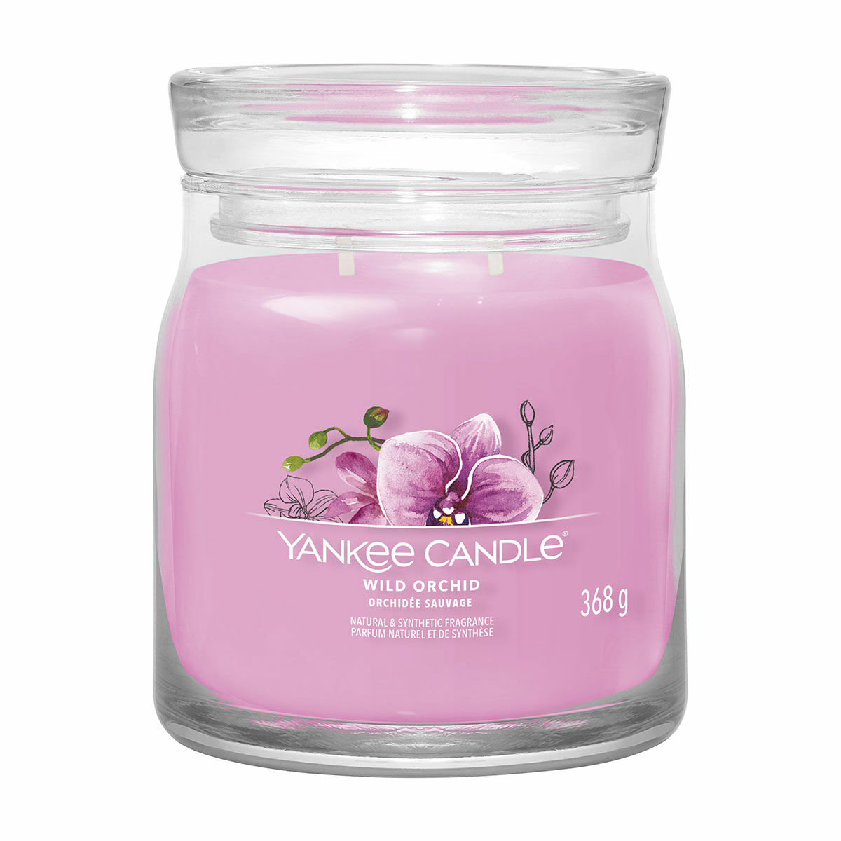 Yankee Candle Signature Scented Candle | Wild Orchid Medium Jar Candle with Double Wicks