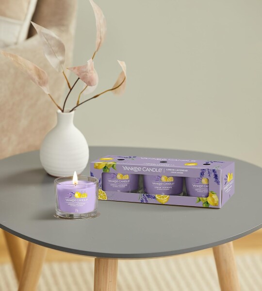 Yankee Candle Scented Candles Gift Set | Lemon Lavender Filled Votive Candles | Soy Blend Wax Mix